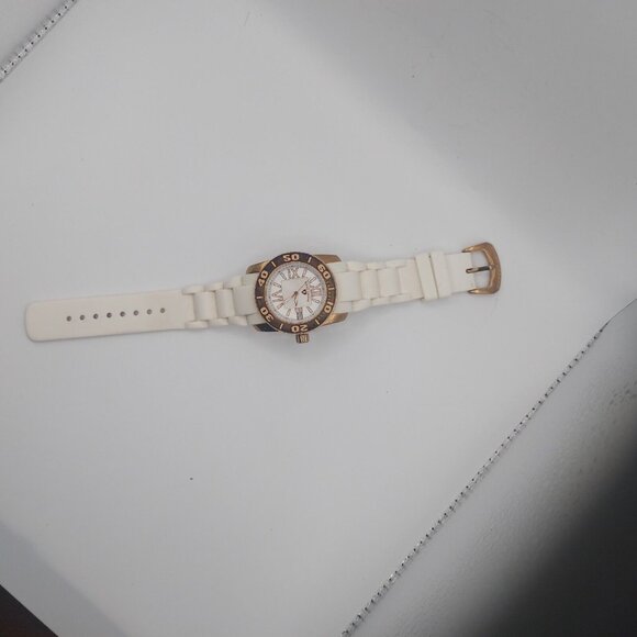 Swiss Legend Commander Saphitek Watch White Rubber Band Gold Bezel Accessory - Picture 5 of 10